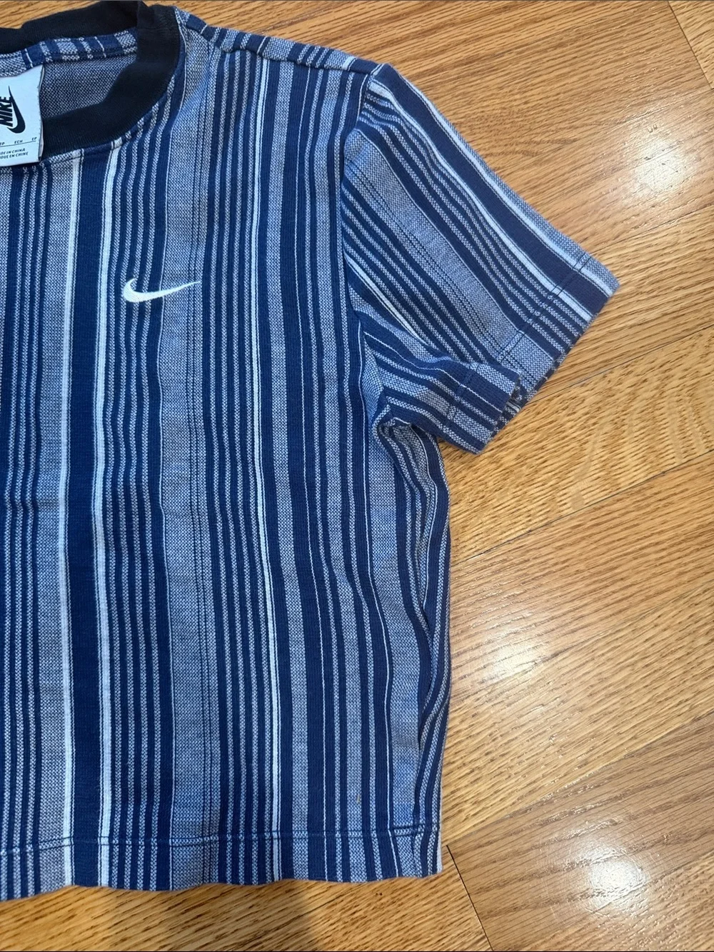 Nike Blue Multi-Stripe Short Sleeve Tee